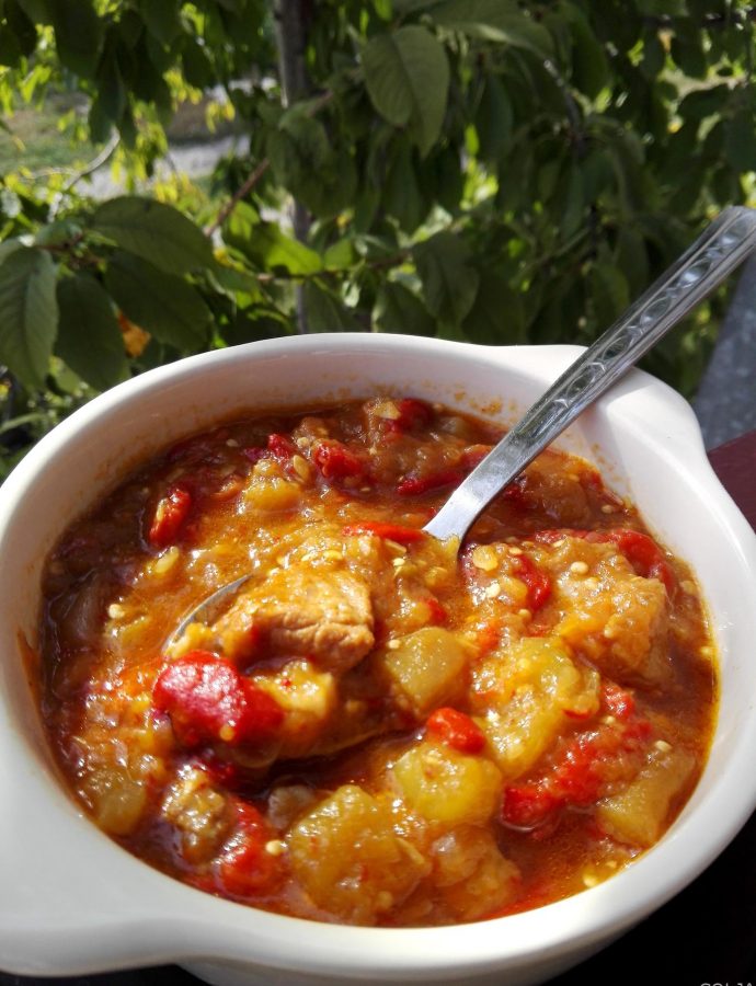 Meso sa povrćem i belim vinom