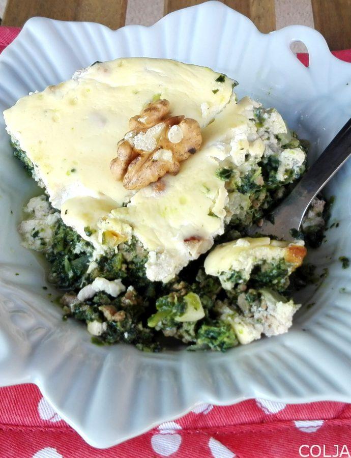 Zapečen spanać sa mlevenim mesom