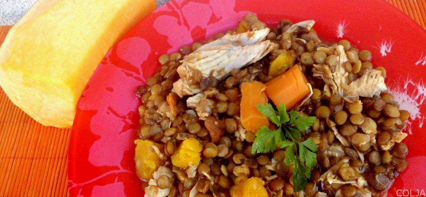 Varivo od sočiva, bundeve i piletine