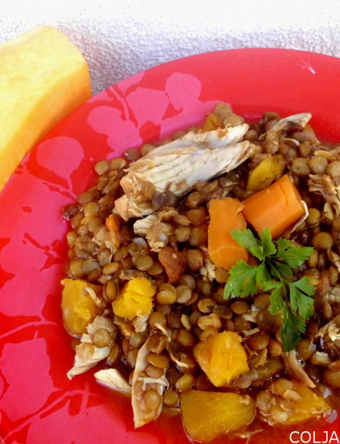 Varivo od sočiva, bundeve i piletine