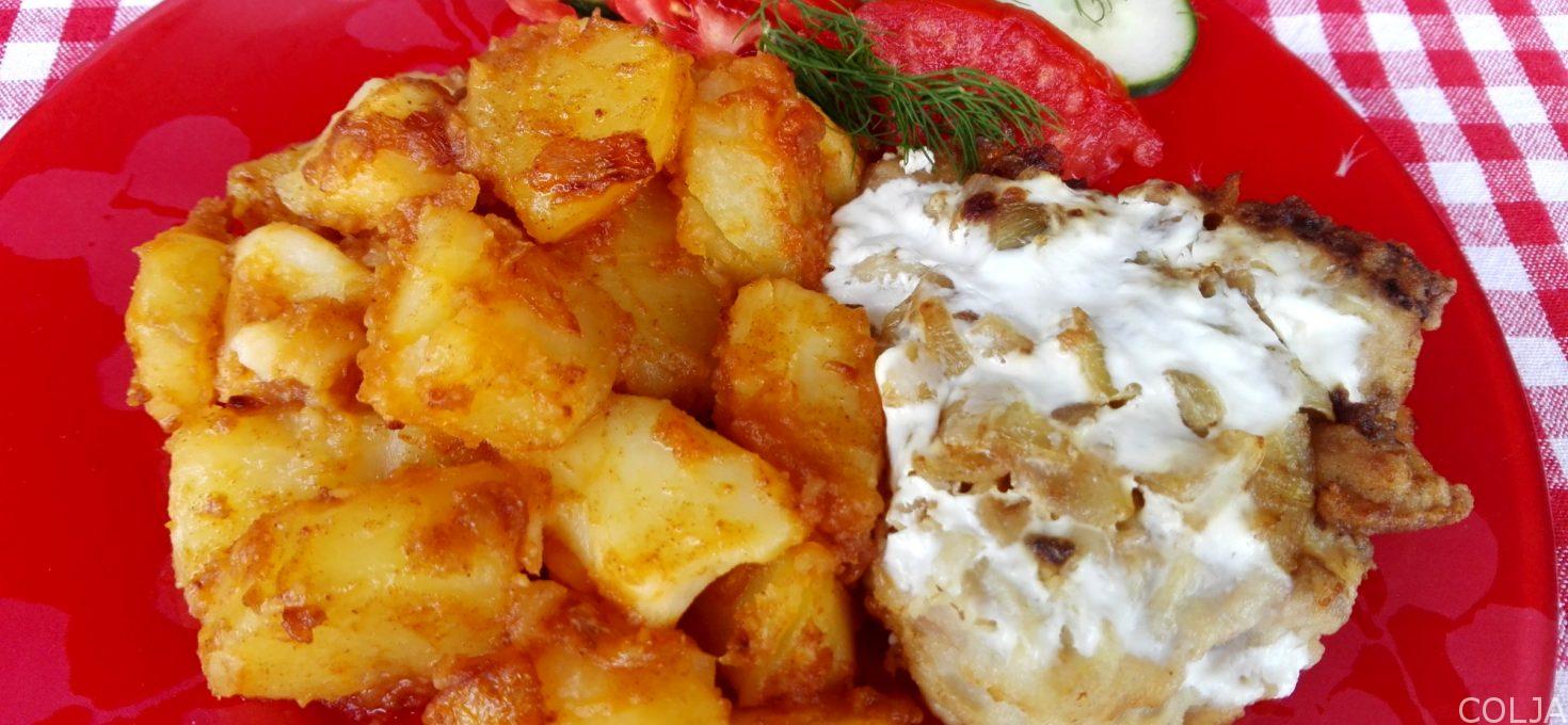 Šnicle sa kiselim mlekom i restovan krompir