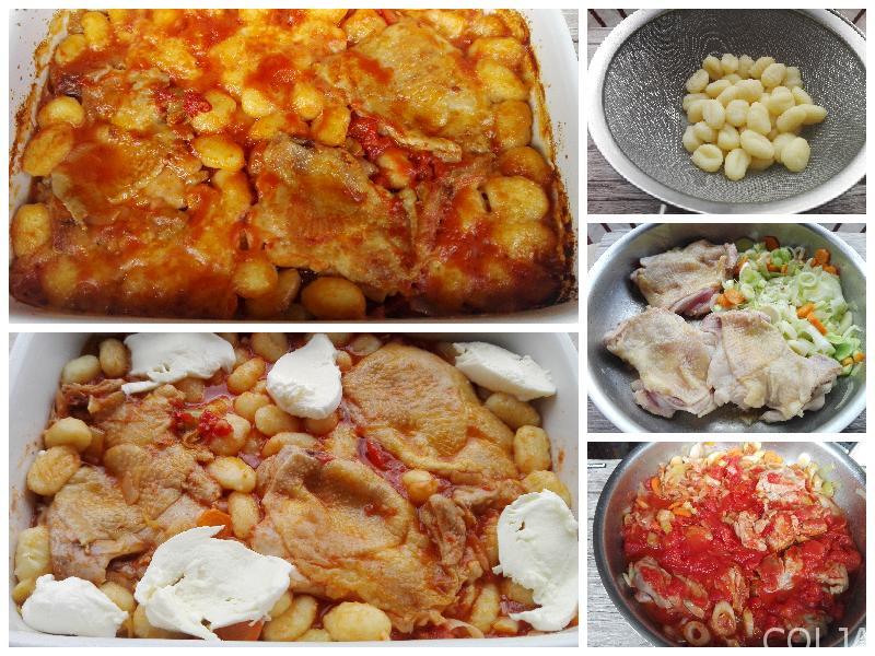 Kolaž piletina sa njokama