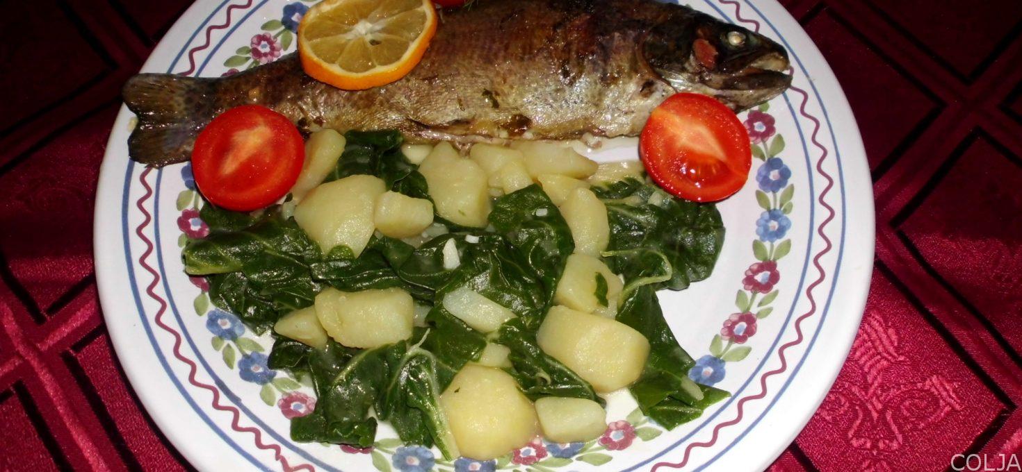 Pastrmka sa blitvom i krompirom