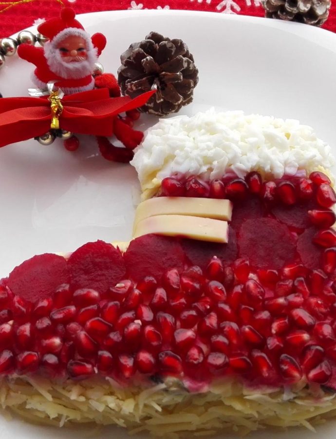 Pileća salata novogodišnja čizma