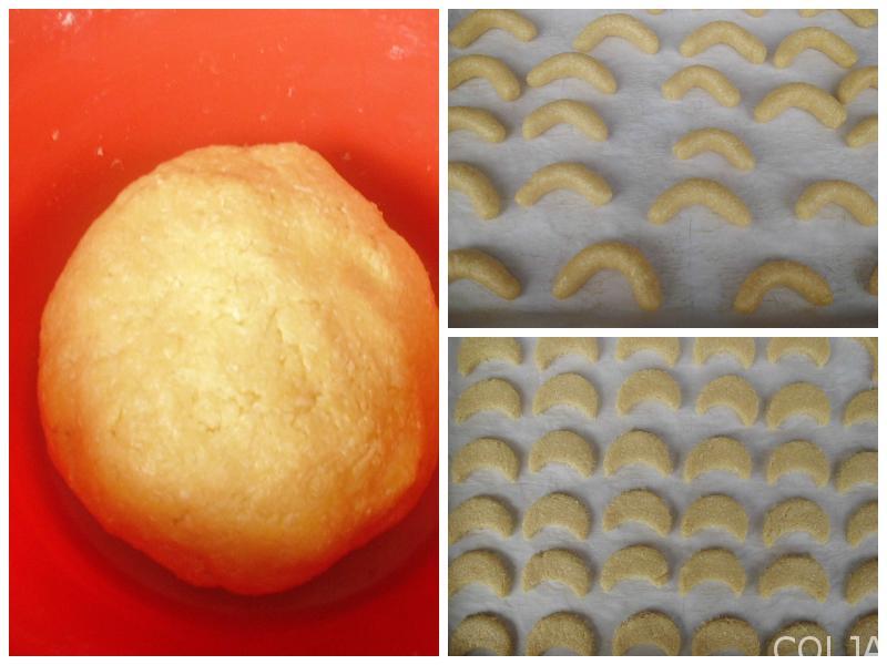 Kolaž priprema kiflica sa kokosom