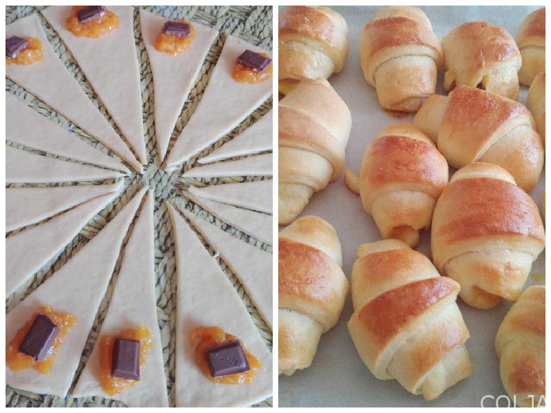 Kolaž kiflice sa belom čokoladom