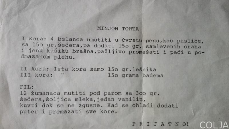 Recept za minjon tortu
