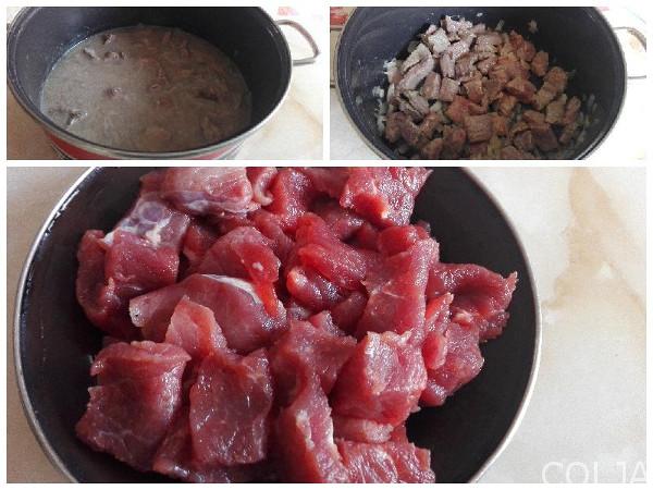 Kolaž junetina sa crvenim pasuljem