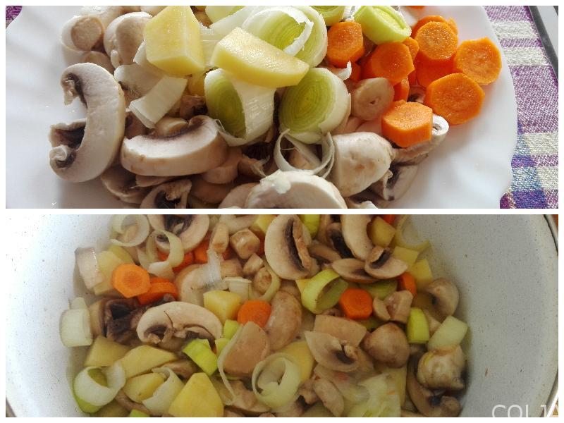 Kolaž krem čorba sa šampinjonima