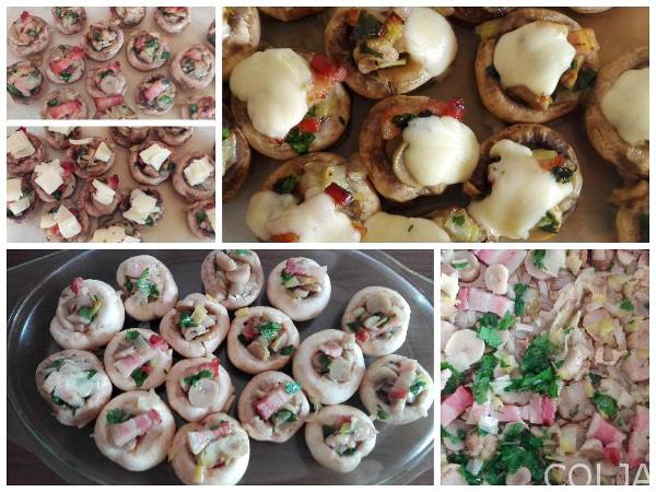 kolaž punjeni šampinjoni