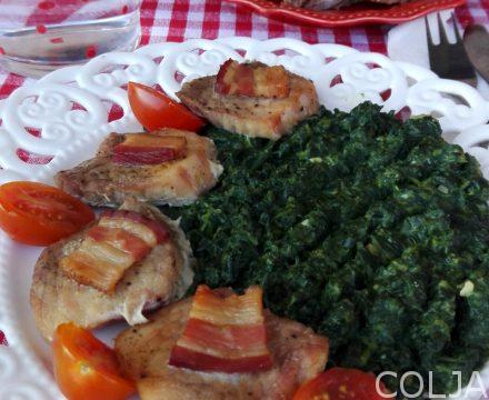 Svinjski file sa spanaćem