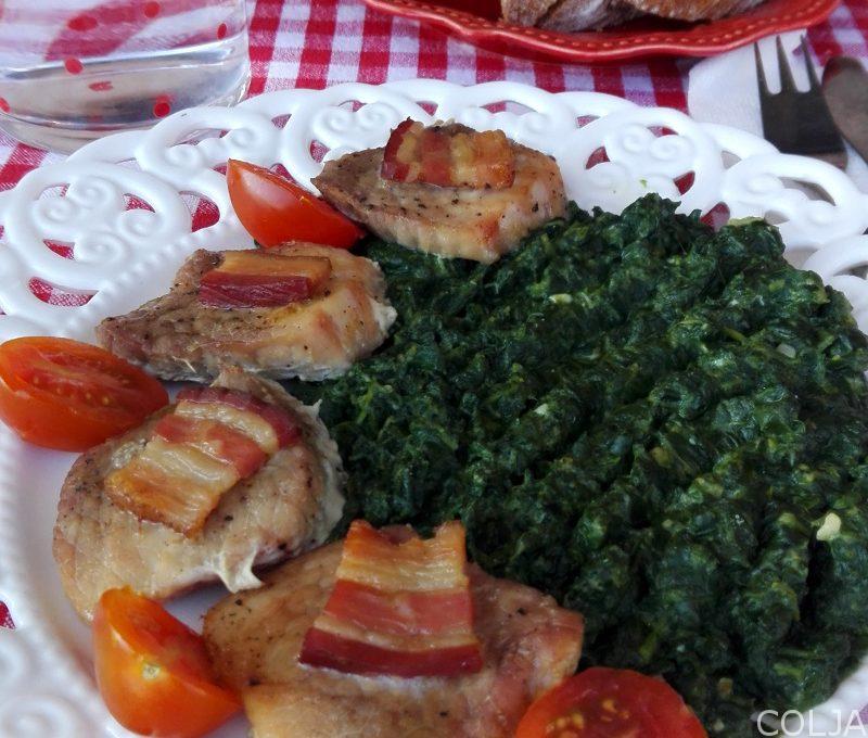 Svinjski file sa spanaćem