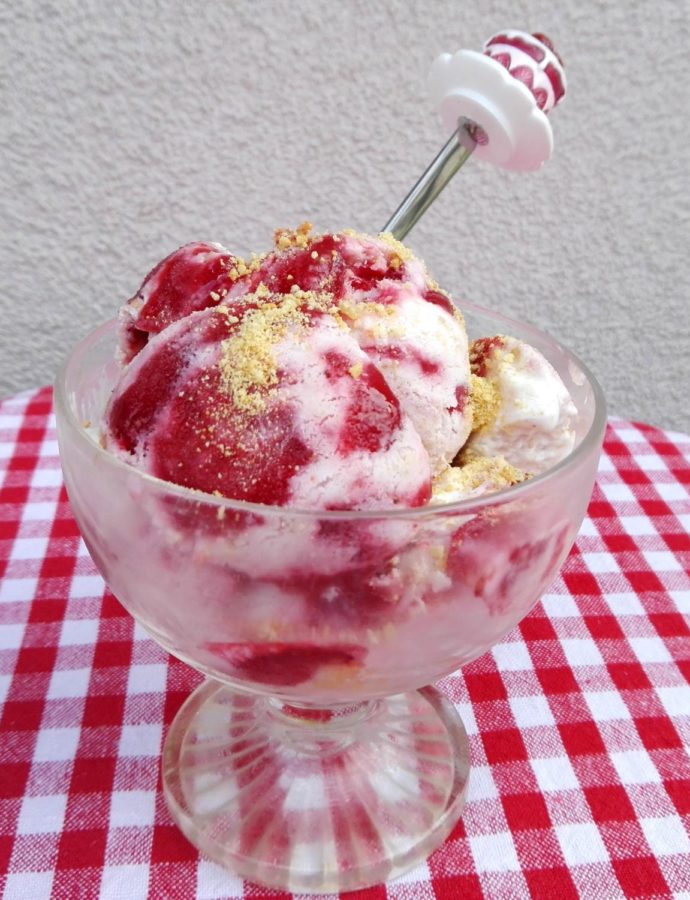 Sladoled sa malinama i plazma keksom