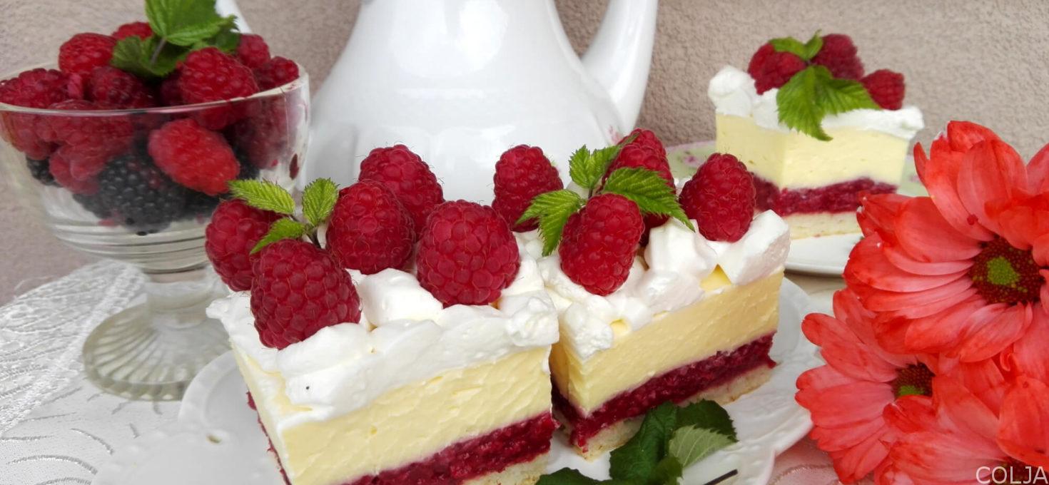 Kocke sa malinama i belom čokoladom