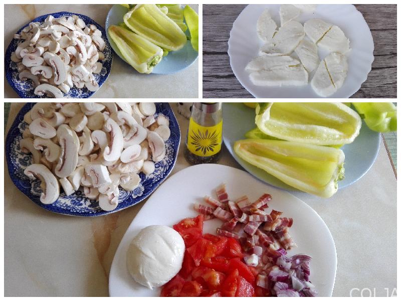 Kolaž 1 punjene i zapečene paprike