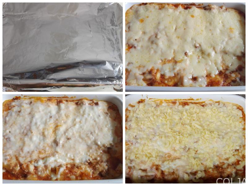 Kolaž 2 kaneloni sa mlevenim mesom