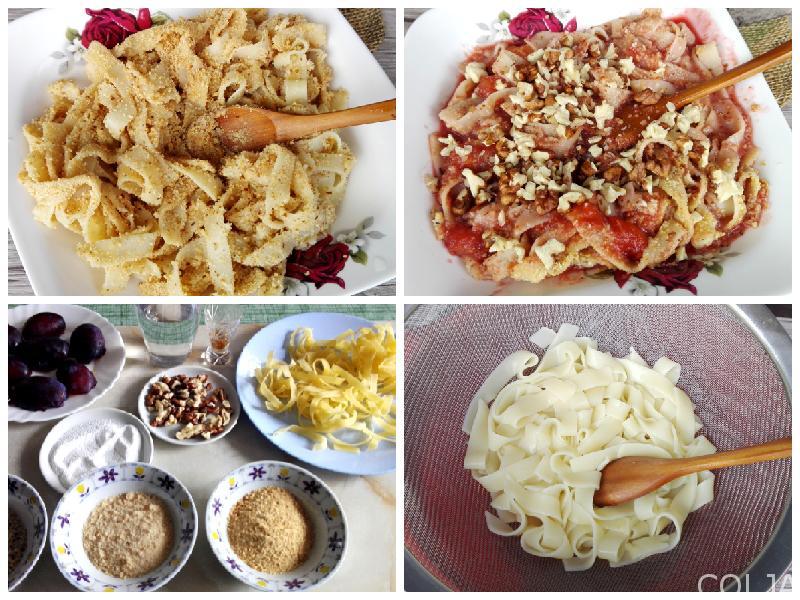 Kolaž testenina sa prelivom od šljiva