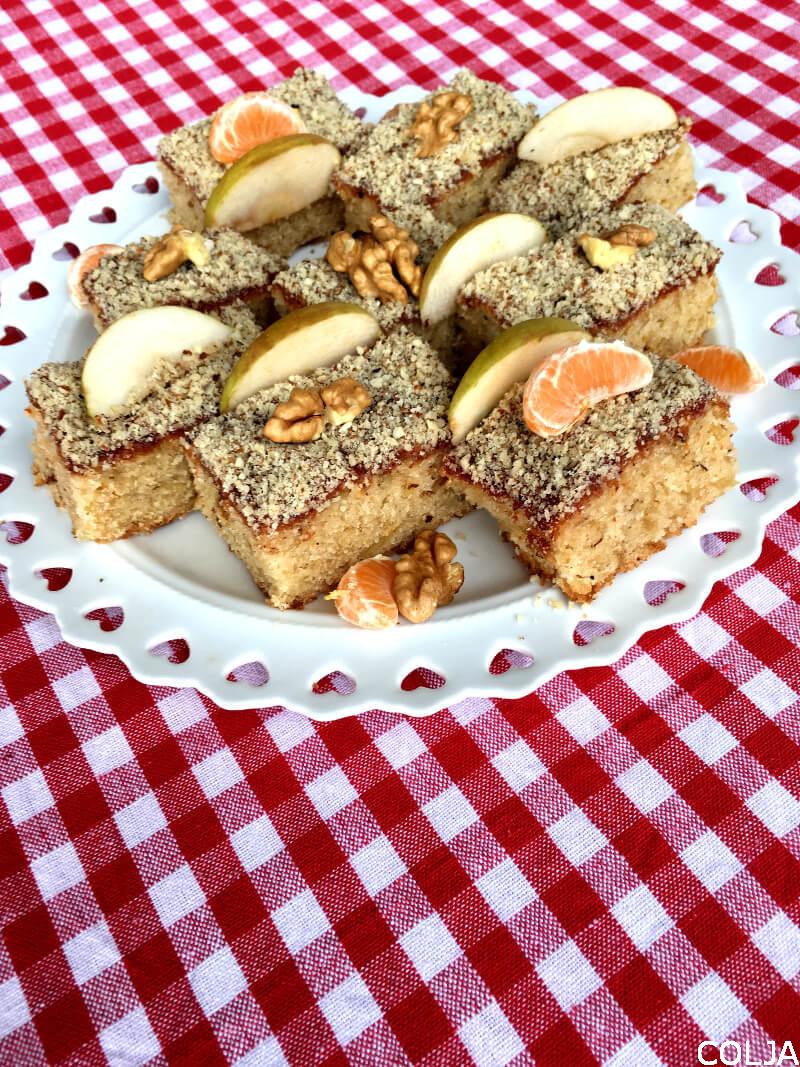 Posni kolač sa jabukama i mandarinama