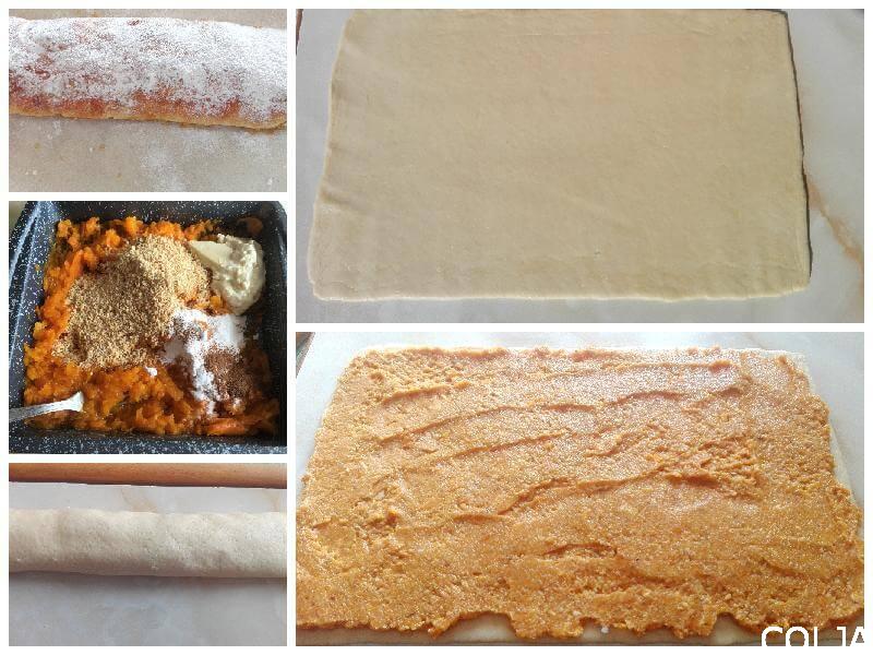 Kolaž štrudla sa bundevom i belom čokoladom