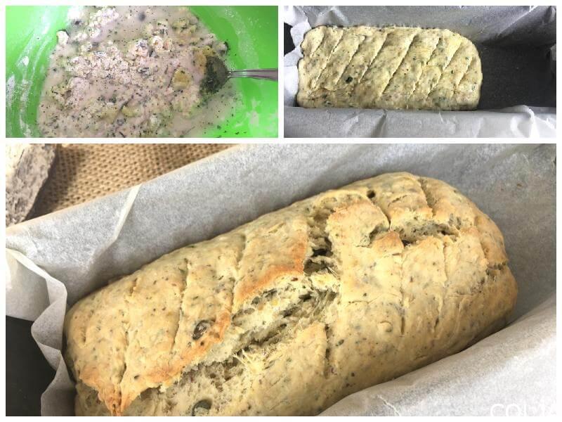 Kolaž priprema vekne sa praškom za pecivo