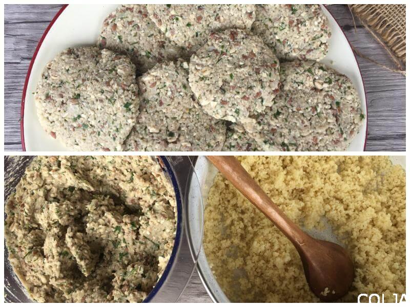 Kolaž priprema pljeskavica od tunjevine